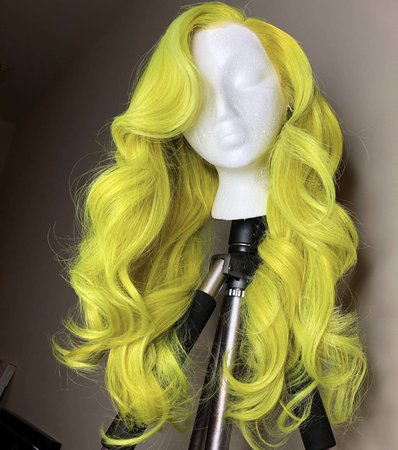 yellow curly lace wig
