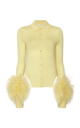 Feather-Trimmed Wool-Blend Cardigan By Lapointe | Moda Operandi