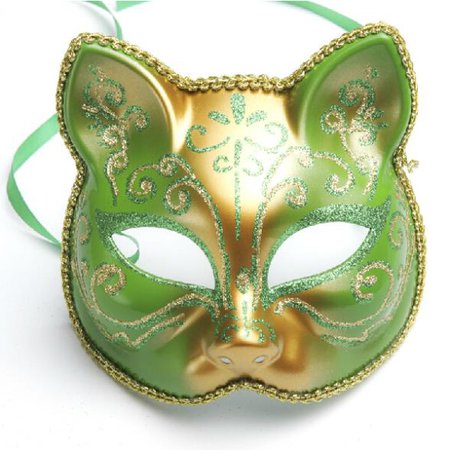 masquerade masks green cat - Google Search