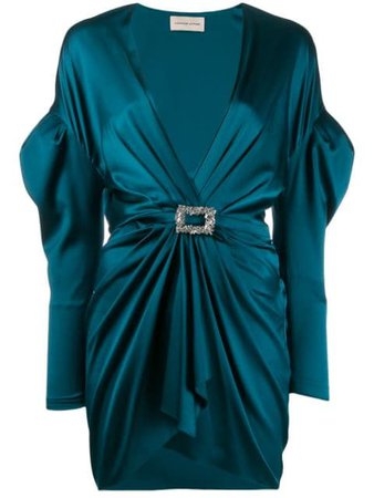 Blue Alexandre Vauthier Ruched Cocktail Mini Dress | Farfetch.com