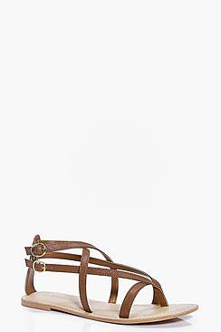 Bethany Leather Thong Wrap Strap Sandals
