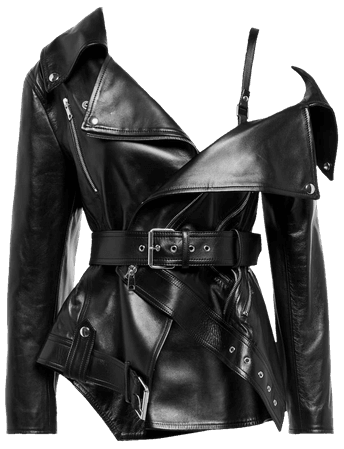 Alexander McQueen Leather biker jacket top png