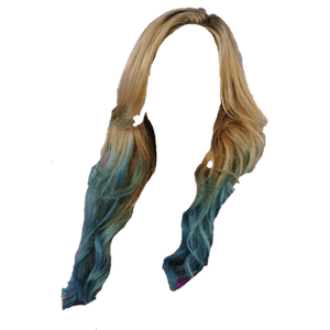 BLONDE HAIR AND BLUE TIPS PNG