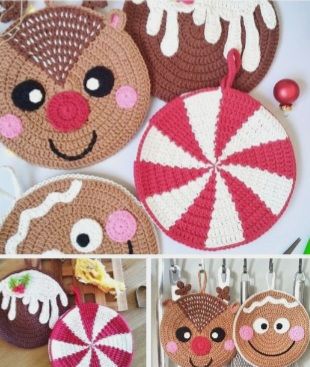 crochet Christmas potholders
