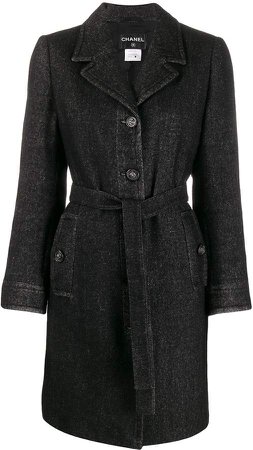 Pre-Owned 2010 belted tweed coat