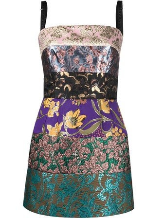 Dolce & Gabbana Floral Panelled Mini Dress - Farfetch