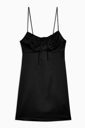 Black Gathered Bust Slip Dress | Topshop