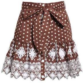 Polka-dot Broderie Anglaise Cotton Mini Skirt