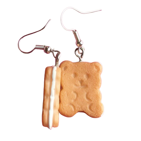 bear sandwich cookie earrings