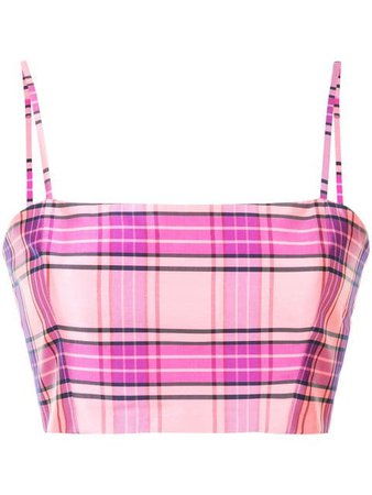 Christian Siriano plaid cropped top $250 - Buy AW18 Online - Fast Global Delivery, Price