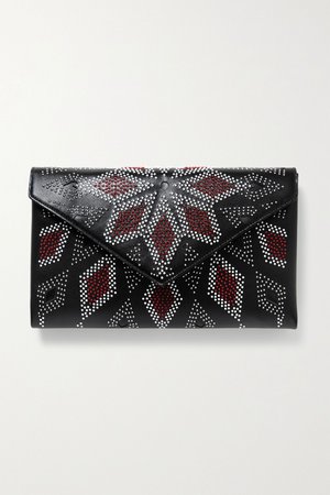 Black Oum medium studded leather clutch | Alaïa | NET-A-PORTER