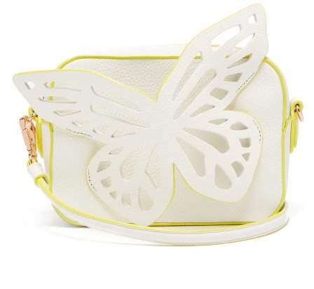 Flossy Butterfly Leather Cross Body Bag - Womens - White