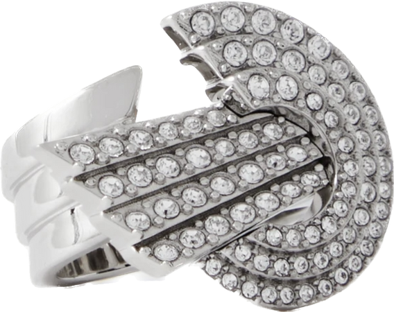 Leda Madera Meryl silver-tone crystal ring