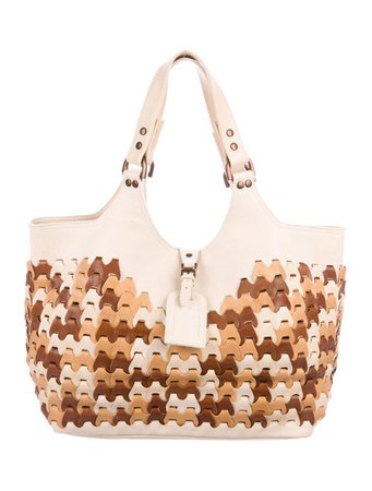 Mulberry Leather Woven-Trim Tote - Handbags - MUL25352 | The RealReal
