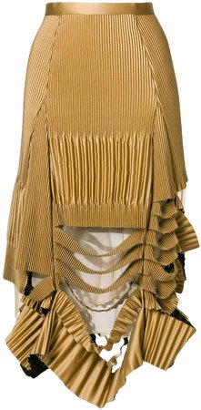 deconstructed pleated skirt