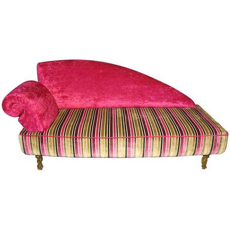 1940s Velvet Pink Shocking Italian Art Deco Sofa For Sale at 1stdibs