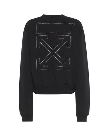 offwhite crystal embellished cotton sweater