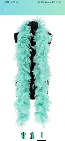 mint green feather boa