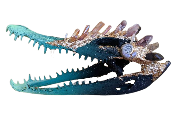 Crystal crocodile skull