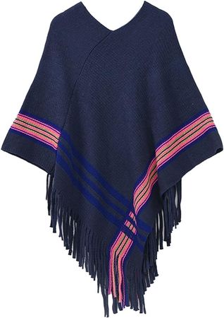 Women Poncho Scarfs With Tassel Cashmere Feel Fringed Wrap Shawls Pullover Cape Gifts For Women Wrap Cloak Wrap Scarves (D, One Size) at Amazon Women’s Clothing store
