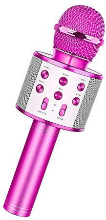 Amazon.com: Wireless Bluetooth Karaoke Microphone, Rechargeable Kids Microphone Karaoke Machine,Professional Handheld Karaoke Mic Speaker Home KTV Kids Birthday Party - Best Gifts for Kids Adults (Pink): Musical Instruments