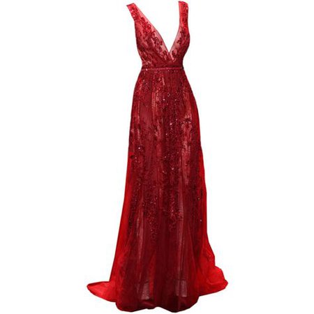 red couture evening gown fantasy runway