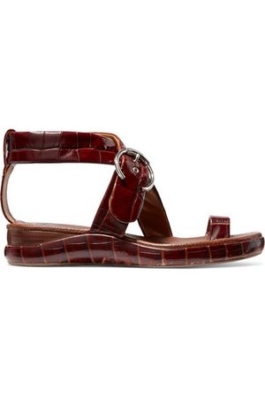 Chloé | Wave croc-effect leather platform sandals | NET-A-PORTER.COM