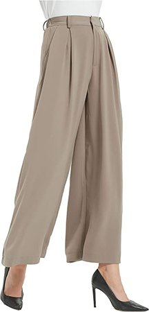 Amazon.com: Tronjori Women High Waist Casual Wide Leg Long Palazzo Pants Trousers Regular Size(S,Mocha) : Clothing, Shoes & Jewelry
