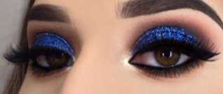 glitter blue eye makeup