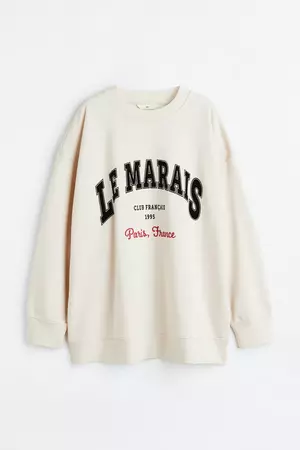 Sweatshirt mit Print - Cremefarben/Le Marais - Ladies | H&M DE