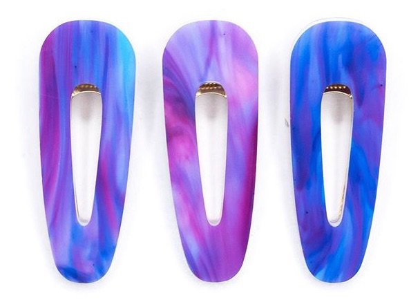 blue purple hair clips
