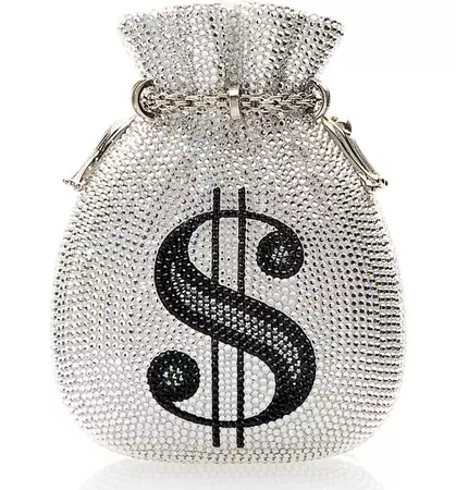 JUDITH LEIBER COUTURE Money Bags Crystal Embellished Pouch Bag | Nordstrom