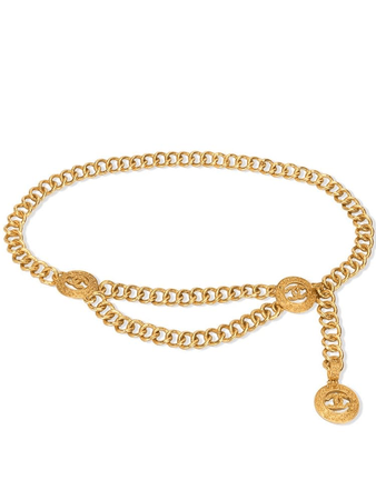 Chanel Pre-Owned 1994 CC medallion chain belt