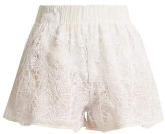 Lila eugÃ©nie Lila EugAnie - 1832 High Rise Cotton And Silk Blend Shorts - Womens - White