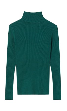 Dark Green Turtleneck Sweater | Stradivarius