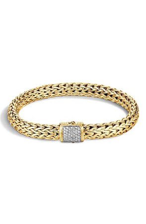 John Hardy Classic Chain Diamond & 18K Gold Medium Bracelet | Nordstrom