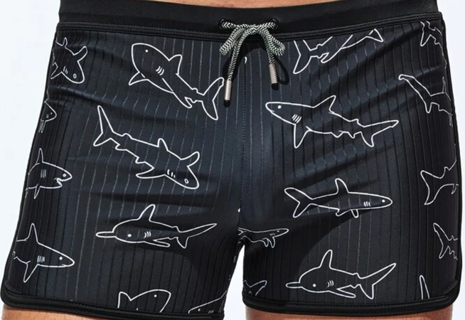 swim trunks black sharks