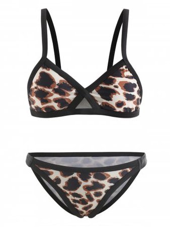 [56% OFF] Sexy Push Up Leopard Bikini Set For Women | Rosegal