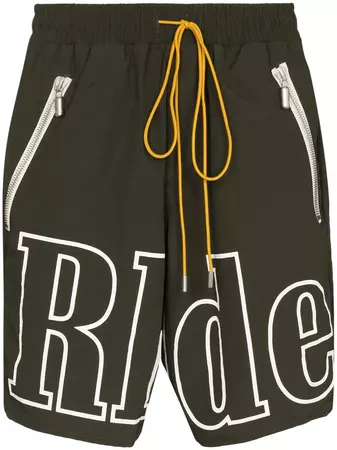 Rhude Logo Print Drawstring Track Shorts - Farfetch