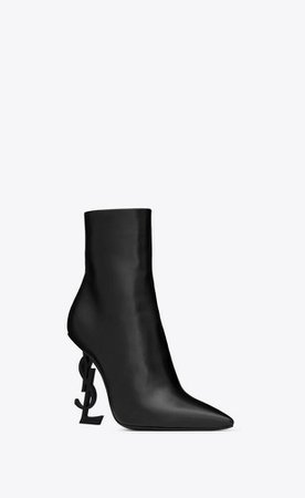 opyum ankle boots in leather with black heel | Saint Laurent United Kingdom | YSL.com