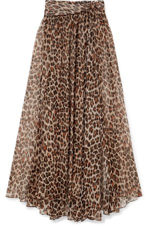 Caroline Constas | Hera leopard-print silk and Lurex-blend chiffon maxi skirt | NET-A-PORTER.COM