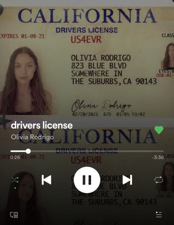 olivia rodrigo's driver license - Google Search