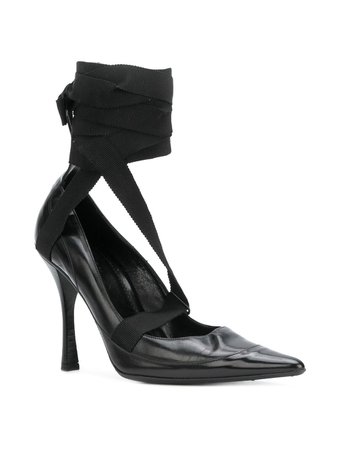 Gucci Pre-Owned Ankle Wrapped Pumps GU280C Black | Farfetch