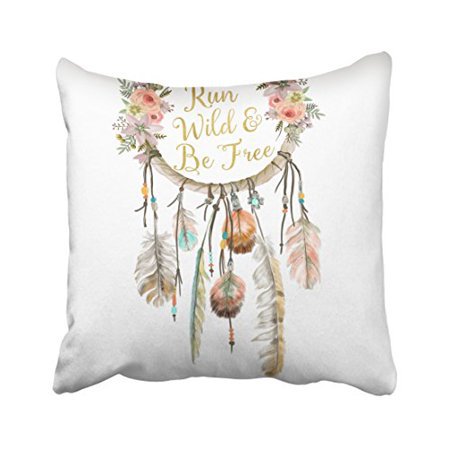 WinHome Colorful Vintage Tribal Boho Bright Watercolor Dream Catcher Feather Nursery Polyester 18 x 18 Inch Square Throw Pillow Covers With Hidden Zipper Home Sofa Cushion Decorative Pillowcases - Walmart.com