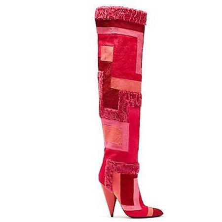 New Tom Ford Geometric Patchwork Fur Over-the-knee Boots 36 - 6 | LePrix