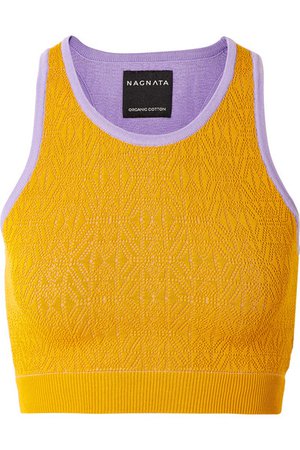Nagnata | Cropped technical-knit stretch-cotton top | NET-A-PORTER.COM