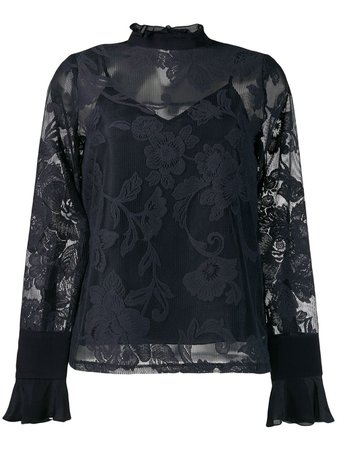 Blue See By Chloé Lace Embroidered Blouse | Farfetch.com