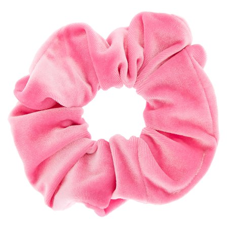 Velvet Hair Scrunchie - Pink | Claire's