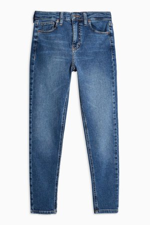 PETITE Mid Blue Jagged Hem Jamie Jeans | Topshop