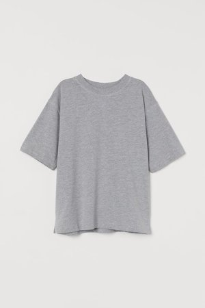 Short-sleeved Sweatshirt - Gray melange - Ladies | H&M US